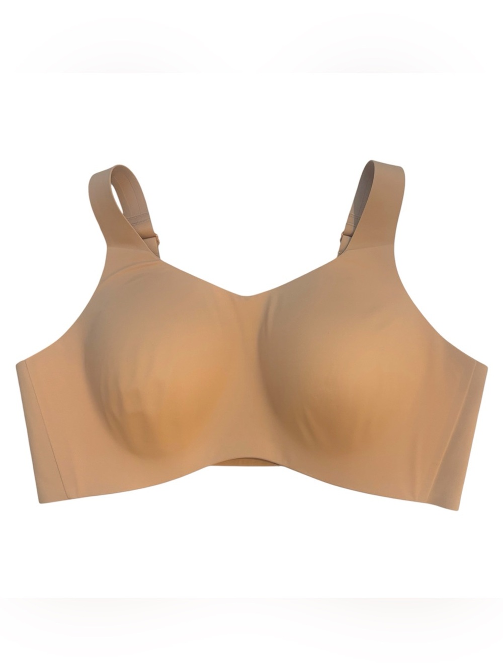 Knix Wireless Bra Sz 7 Seamless Lightly Padded Wide Straps 36-38 DD-E Nude Beige